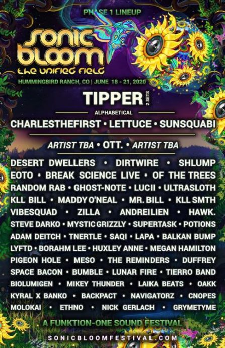 sonic bloom lineup